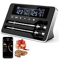 TempGrill Smart Wireless Meat Thermometer with Double 5mm Ultra-Thin Probe, Bluetooth Meat Thermometer with Large LCD Display for BBQ Grill, Oven, Smoker, Air Fryer (Double Probe)