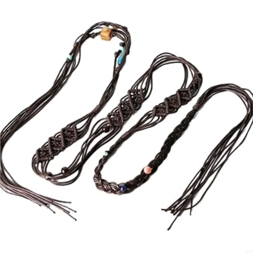 Ladies Wide Waist Belt Delicate Beads Decors Braided Belt For Summer Dress Women Dress Taking Waist3