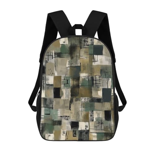 KLOPH Travel Backpack for Men Women 17 Inch Laptop Backpack Green Style Pattern Carry On Backpack Work Business Backpacks, Color-6, 17"