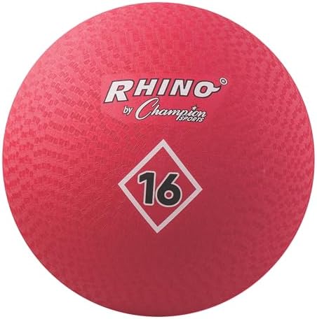 Champion Sports 16 Inch Playground Ball – Durable 2-Ply Kickball with Textured Grip - Red — view 6