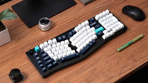 Image of Keychron Q13 Max Alice QMK Wireless Custom Ergonomic Mechanical Keyboard | BT5.2 /2.4GHz /USB-C, Hot Swappable Red Switch, PBT Keycap, RGB Backlight, Knob, Mac&Windows Compatible, Ergonomic Design