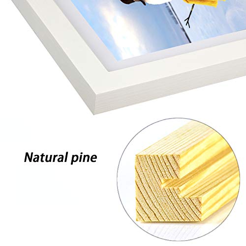 Wkdp 16X20 Diamond Painting Frame 40X50Cm Diamond Art Frames ,Display Pictures 16X20Inch/40X50Cm Without Mat Or 14X18Inch/35X45Cm With Mat , Poster Frames Wall Gallery Photo Frames Wall Hanging Decoration Cross Stitch Frame Solid Wood Frame White (Fk0052) #TOP2