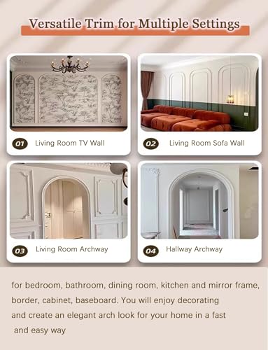 Arco de puerta personalizable para transformar pasillos con moldura curva decorativa 3