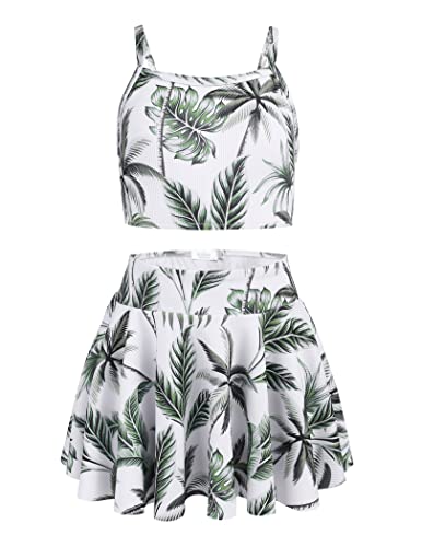 Image of Arshiner Girls 3 Piece Swimsuit for Teen Girl Tankini Swimsuits Bathing Suit Beach Bikini Swimwear with Skirt