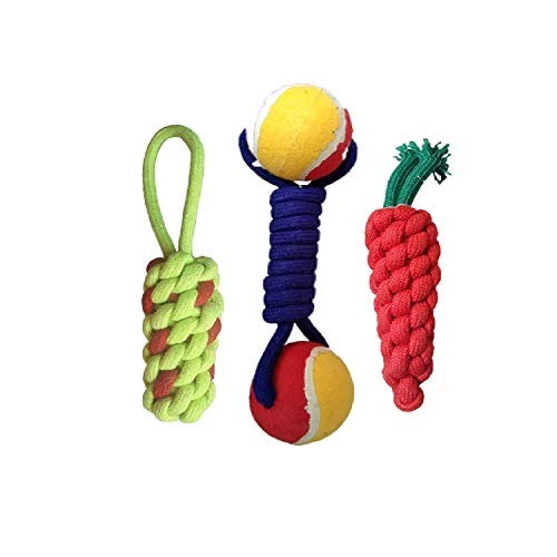 The DDS Store Combo of 3 Durable Pet Teeth Cleaning Chewing Biting Knotted Small Puppy Toys -100% Natural & Safe Cotton (Color May Vary) (Carrot+Dummy+Dumble) (B08JH6S28L) Amazon Price History, Amazon Price Tracker