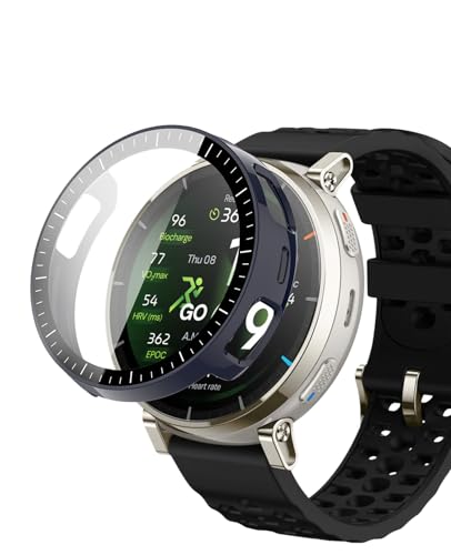 For Amazfit Active 3 Premium 45mm �P�[�X �ی� �K���X�t�B���� ��̌^ �J�o�[ YANMONGI �����K���X �ی�t�B���� ���^�b�`���x �h�o �����ߗ� �h�w�� �S�ʕی� �Ռ��z�� �ȈՒ��E �ی�J�o�[ Amazfit A