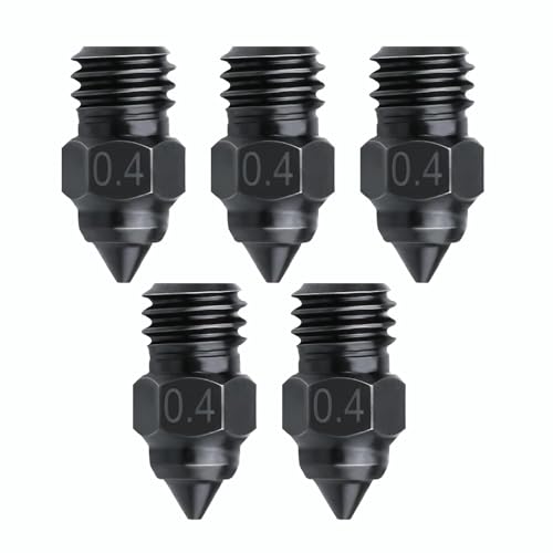5PCS SE6 Hardened Steel Nozzle Kit, 3D Printer High Hardness Wear Resistance 3D Printer Nozzles for Creality Ender 3 V3 