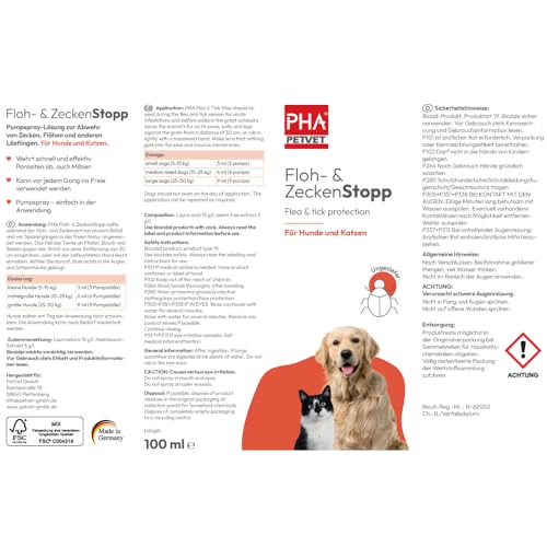 PHA Floh- & ZeckenStopp Spray Hund & Katze, mit Neemöl