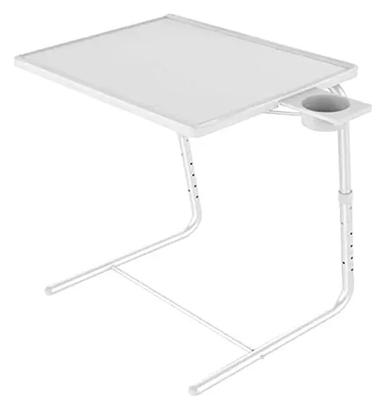 Tavolino da letto pieghevole regolabile, vassoio per TV bianco, comodo vassoio per divano e letto, versatile per casa e ufficio, portatile e salvaspazio