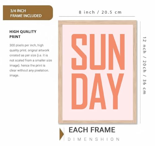 Image of BLINKART Typography Aesthetic Modern Art Walls With Frame | Natural Wood Texture | Living Room Bedroom Office Wall Decoration | Poster Home Decor Frames Wall Bedroom | 12x8 Inches (D571)