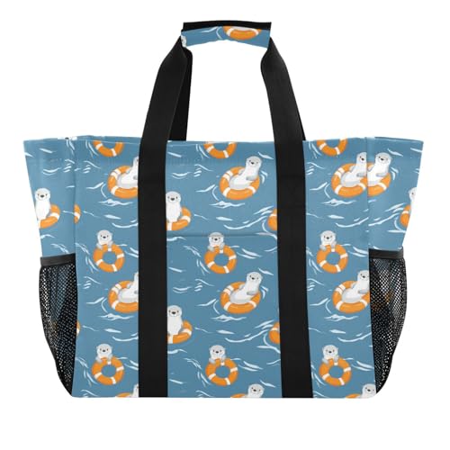 Bag For Trunk Collapsable Beach Bag With Compartments Canvas Car Tote Bag