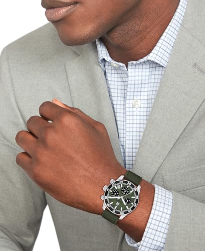 Image of Tommy Hilfiger Th85 Quartz Analog with Green Dial Green Leather Strap Watch for Men - TH1792188W