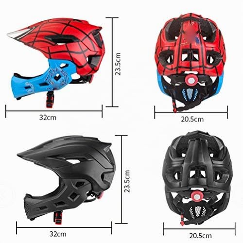 Casco integrale per bambini con mentoniera rimovibile (nero) | Casco integrale per bambini, BMX, 2 in 1, per bambini, per skateboard, scooter, pattinaggio, ciclismo