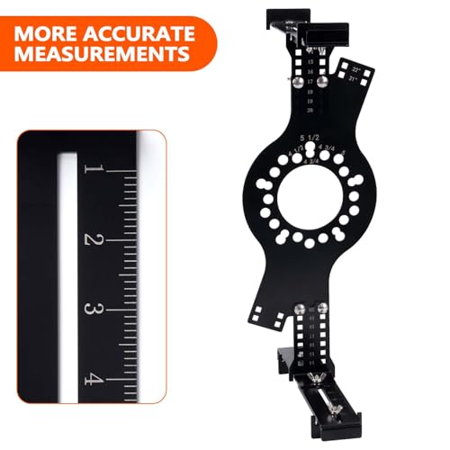 Image of Wheel Fitment Tool and Simulator, Offset Measuring Mockup Tool, Fits 14-22 Inch Rim Diameters and 7-17 Inch Widths, 5-Lug Bolt Pattern