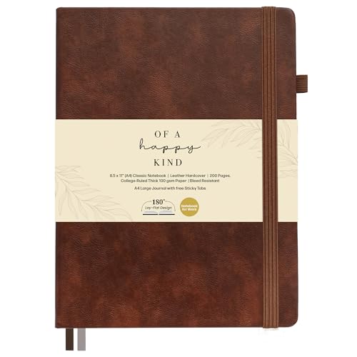 Classic Lined Journal Notebook 8.5x11' A4 Hardcover Leather...