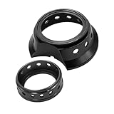 VISPREA ベイトリール RSプレート アルミ合金製 デコレーションリング ダイワ Daiwa に適合する スティーズ 16 STEEZ SV 17 STEEZ ATW 23 STEEZ SSAIR STEEZ CTSV 新型 A2/HLC/LTD、 アルファス 20 / 21 / 22 ALPHAS タトゥーラ TATULA 70 / 80 用の カスタムパーツ 交換用 YU420 (黒色)