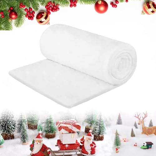 Schneematte Deko,Kunstschnee Matte, 80 * 240 Cm,Schneewatte Deko,Künstlicher Schnee Für Weihnachtsdekorationen,Dorf-Displays,Weicher Und Flauschiger Kunstschnee Für Weihnachtsbaum-Hintergrundparty
