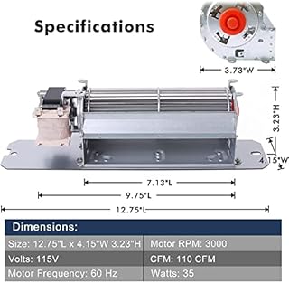 Yiming GZ550 GZ550-1KT GZ552 Replacement Fireplace Blower Fan Kit for Napoleon, Continental Fireplaces. EP62-1 Fireplace Blower Kit for Continental BCDV36NTR, Rotom HB-RB58 HBRB58, GD36NTR.