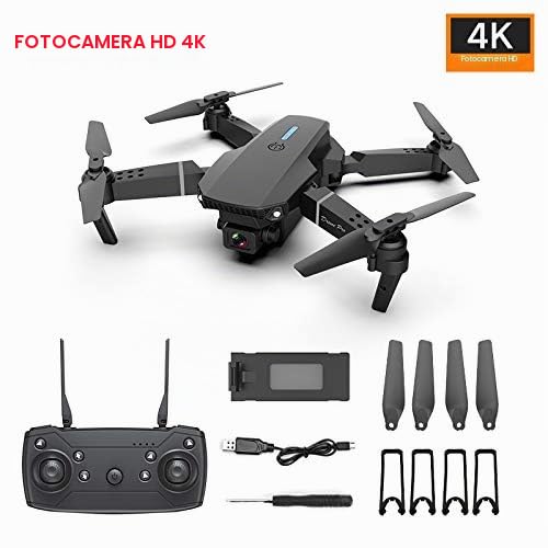 E88 WIFI FPV Drone con Grandangolare 4K HD Doppia Fotocamera Pieghevole, Altitude Hold, Telecomando, Quadricottero, Droni Professionali