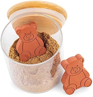 Fox Run Terracotta Brown Sugar Keeper and Saver, Bear, Set of 2