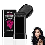 ZAIDOC Hair Coloring Stick for Cover Gray Hair, Easy Application with Mineral Oil, Disposable Temporary Hair Dye Wax, Waterproof and Sweatproof for Men & Women, 0.67 oz, Black
