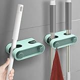 Eucomir Soporte Escobas Pared,2Pcs Verde