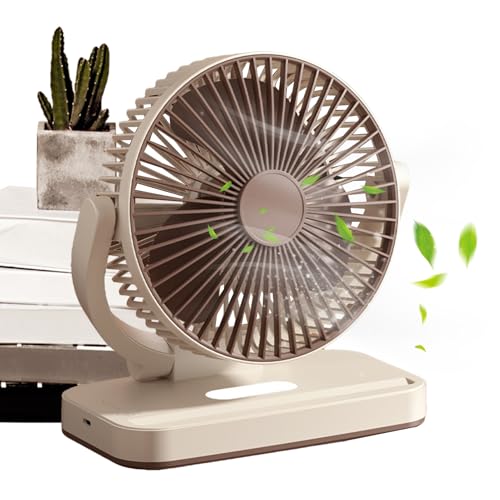 Ventilador de circulación, ventilador de circulador de aire,Ventilador de mesa tranquilo recargable para la circulación de aire - Engranaje de motor DC rotatable de 3 velocidades de 3 velocidades en e