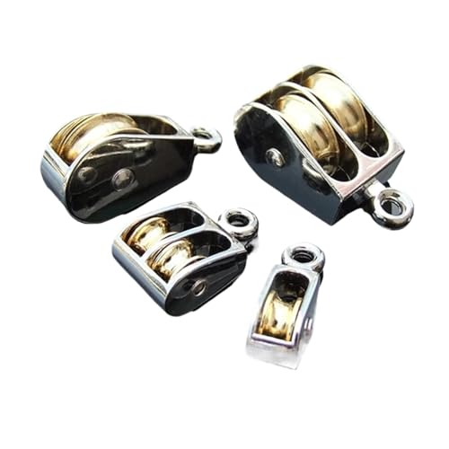 GTHTUHFD Stainless Steel Pulley System - Zinc Alloy Fixed Sheave Block 36/52/75Mm Diy Pulley Kit For Home & Worhop Ideal For Heavy Lifting Applicats,Single pulley 75mm