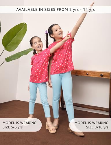 Image of Amazon Brand - Symbol Girl's Cotton Ribbed Stretchable Leggings | Ankle Length | Aged 2-14 Years