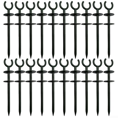 Axorafow Lot de 5/10/15/20 piquets de guidage de tuyau d'arrosage verts, support de tuyau d'arrosage robuste pour arrosage des plantes contre les dommages, garde le tuyau propre et organisé (20 pièces