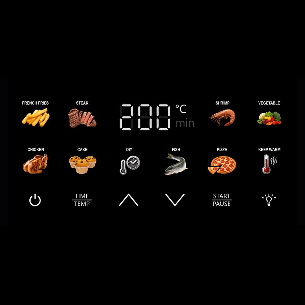 Heißluftfritteuse XXL 8L Familie, Multi Airfryer & Mini Backofen 2000W mit 10 Automatikprogrammen, DuoHeat Ober- und Unterhitze, Touchscreen Farbdisplay, 80-200°C, fettarm mit bis zu 95% weniger Öl