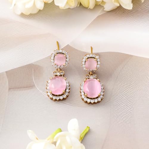 Image of Rubans Necklace Set Gold Plated American Diamomd Stylish Jewellery Gift for Women & Girls