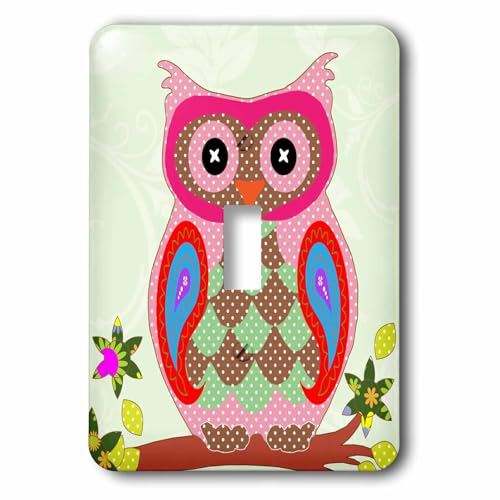 Interrupteur à baïonnette hibou patchwork adorable 3dRose LSP_233699_1 décoratif