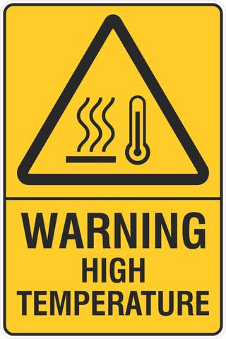 Warning High Temperature Safety Signs 8x12 Metal Tin Sign Garage Man Cave Wall Decor