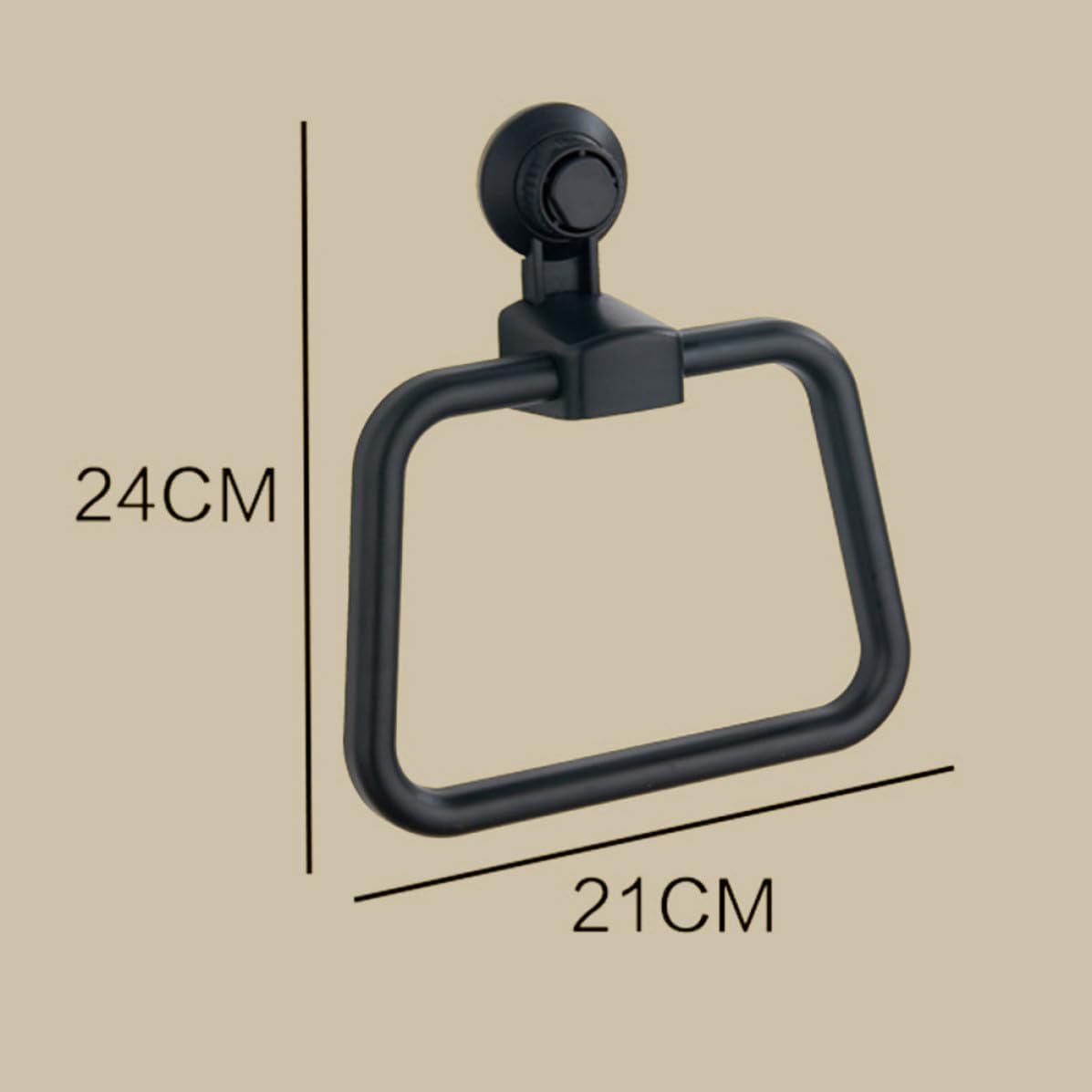 SEWACC Black Suction Cup Towel Ring Holder Reusable Heavy Duty for Bathroom image 4
