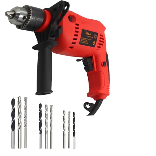 Image of Hillgrove HGCM1011M3 700W Power Drill Machine with 9Pcs All Type Drill Bits for Making Holes in Metal /Wood /Concrete with Reverse Rotation and Variable Speed Pistol Grip Drill (13 mm Chuck Size)