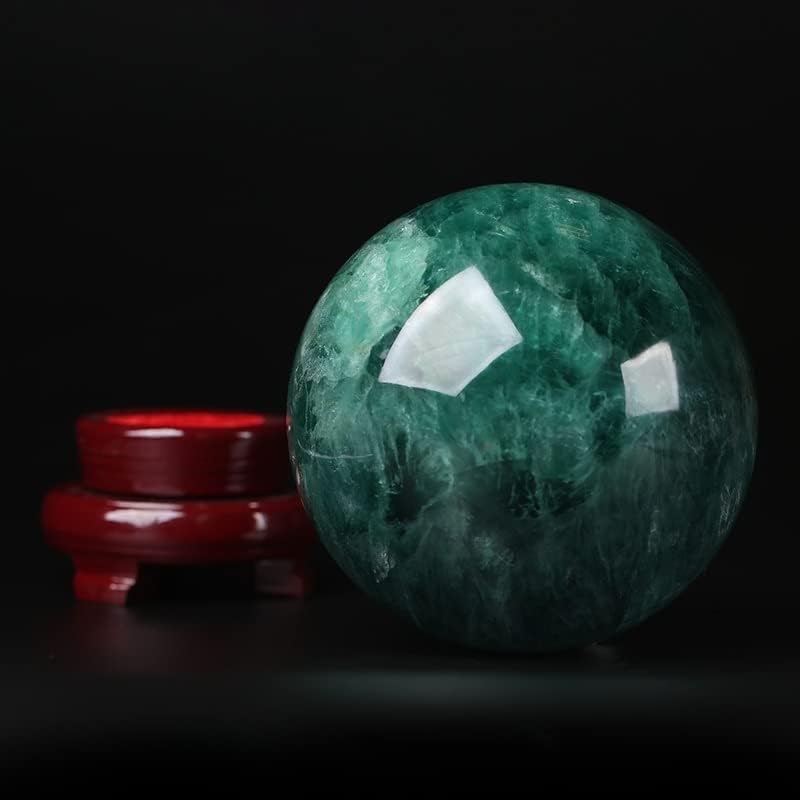 Crystal Ball Suncatcher Green Crystal Ball Fluorite Ball Home Feng Shui Decoration Bedroom Living Room Decoration Crystal Ball Crystal suncatcher Witch Decor (Color : Brass, Size : 5cm) (Brass 10cm)