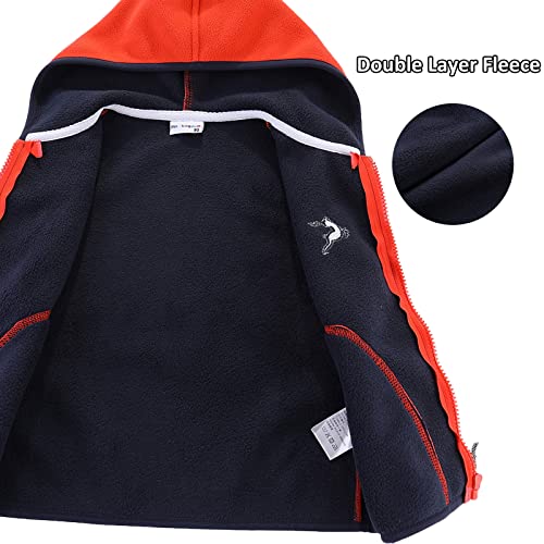 Littlespring Little Girls Fleece Hooded Vest Colorblock Full Zip Rose Red, Size 6 #TOP2