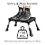 BONTEC 3-Level Height Adjustable Folding One Step Stool with Anti-Slip Platform and Thick Rubber Feet, Portable Ladder for Adults and Children, Max up to 330lbs, Ideal for Kitchen, RV Use, Black