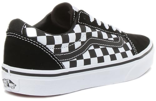 Vans Jungen Ward Suede/Canvas Sneaker, Schwarz Checker Black True White Pvj, 34 EU – Ansicht 4