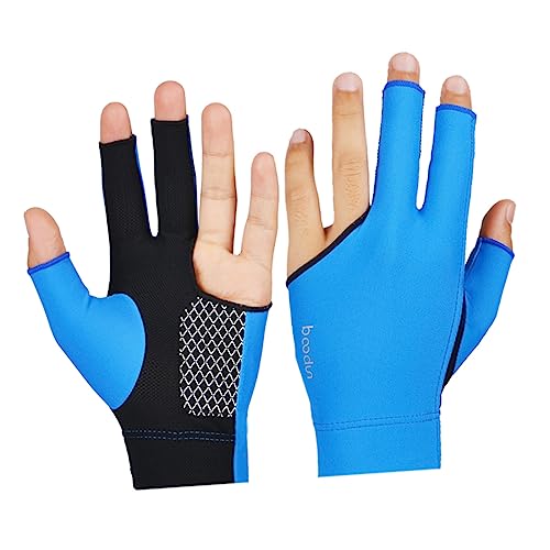 KICHOUSE Snooker Glove 3 Fingers Billiards Glove for Men Women Non-Slip Mallet Finger Protection Billiard Accessory Elastic Wrist