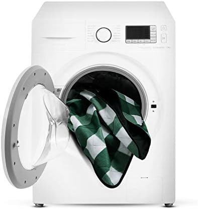 KAMUI Outdoor Waterproof Blanket - Machine Washable Picnic Blanket, Waterproof & Windproof Backing, Shoulder/Hand Strap Great for Festival, Park, Camping, Beach, Stadium Blanket 201X140cm Green White