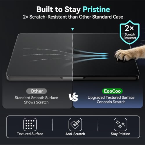 Image of EooCoo [Ultra Thin Armor] Case Compatible with MacBook Pro 14 inch 2024-2021 M3 M2 M1 A2918 A2992 A2779 A2442, [100% Match Space Black] [Anti-Fingerprint] Hard Shell&Keyboard Skin, Space Black Clear | Device-Like Feel, Matte Finish, Scratch-Resistant Surface, Slim Lightweight Protection, Work & Travel Ready