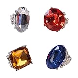 P'TIT CLOWN - 10003 - Bague Fausse Pierre Précieuse - Bijou, Accessoire de Déguisement - Parfait pour Carnaval, Fêtes à Thèmes, Cosplay, Halloween Coloris Aléatoire - Taille Unique - Vendu à l'unité