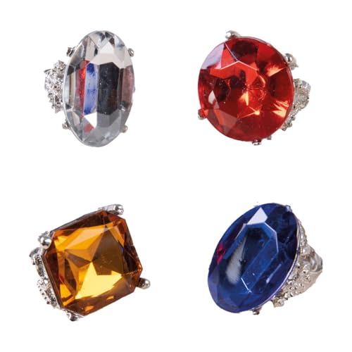 P'TIT CLOWN - 10003 - Bague Fausse Pierre Précieuse - Bijou, Accessoire de Déguisement - Parfait pour Carnaval, Fêtes à Thèmes, Cosplay, Halloween Coloris...