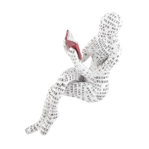 KIMISS Bookshelves Kids Grey Reading Figurine Resin - Image 3