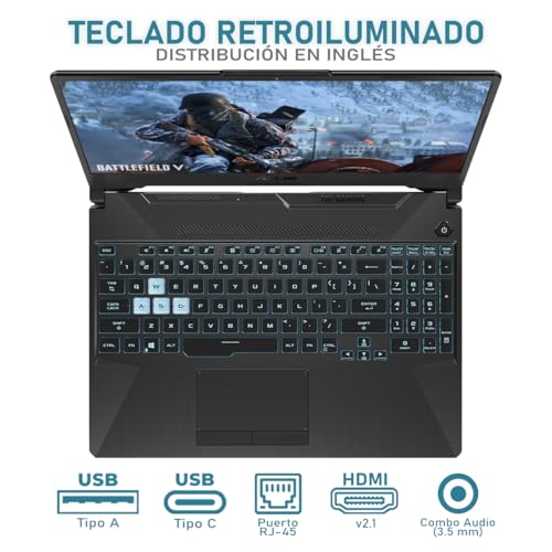 Image of ASUS TUF Gaming A15 NVIDIA GeForce RTX 2050 AMD Ryzen 7 7435HS 16GB RAM 1TB SSD 15.6 inch Windows 11 Home English Keyboard + Mouse DXT Gaming