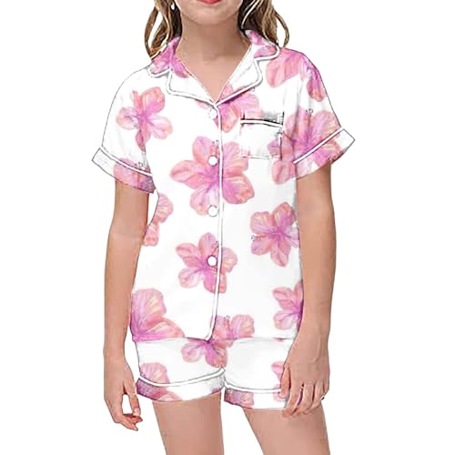 Conjunto infantil de dos piezas con camisa de botones y pantalones cortos para el verano