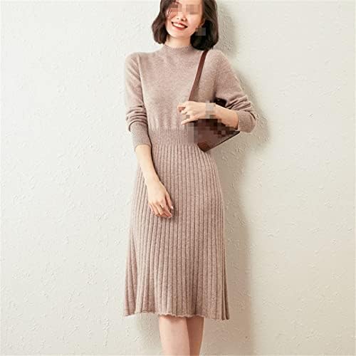 Ownwfeat Ladies Dress Goat Cashmere Knitting Dresses Winter Fashion Top  O-Neck Women Dress, As Shown, M : Amazon.ie: Fashion