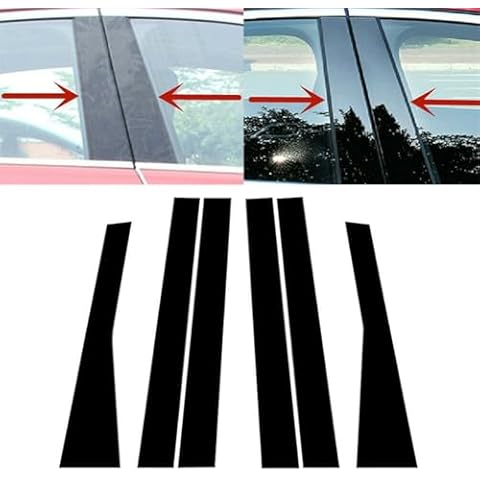 Car Side Window Pillar Posts Trim Cover, Glossy Piano Black Auto Stickers Decoration, for Jeep Grand Cherokee 2011 2010 2011 2012 2013 2014 2015 2016 2017 2018 2019 2020 2021, Set of 6 Cover